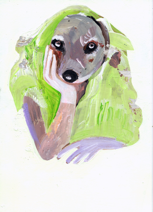 observismus, observism, heiko hoefer, White witch, acrylic on paper, 2017