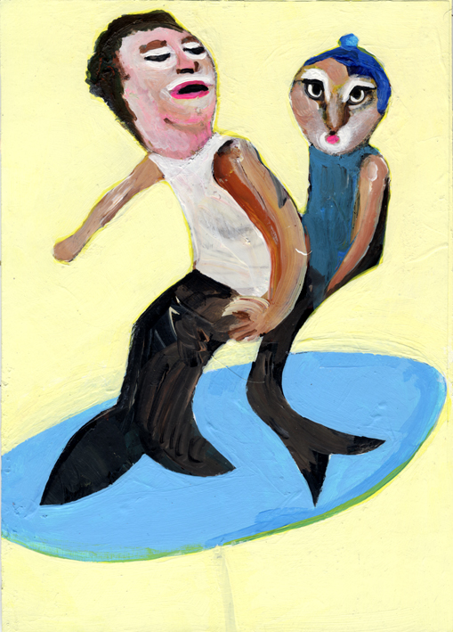 heiko hoefer, Mermaids, acrylic on paper, c2017