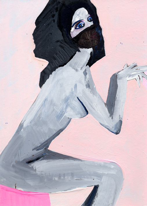 heiko hoefer, Male soul, acrylic on paper, 2017