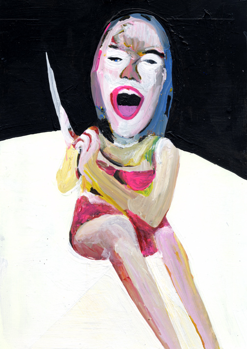 observismus, observism, heiko hoefer, Scissorhand, acrylic on paper, 2017