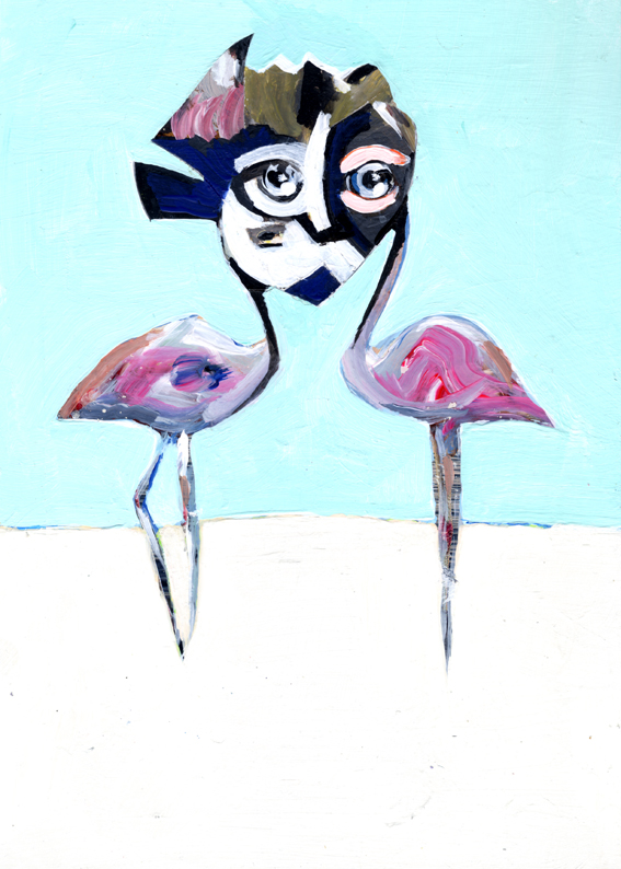 heiko hoefer-observismus-observism-Two Flamingos-c2017