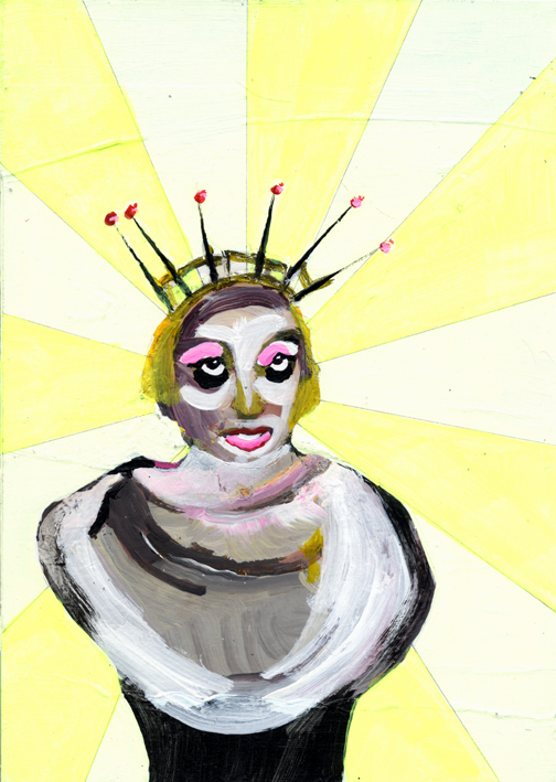 observismus, observism, heiko hoefer, Liberty enlightening the world, acrylic on paper, 2017