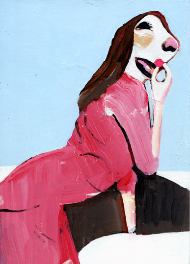 heiko höfer, Pink pill, acrylic on paper, 2018