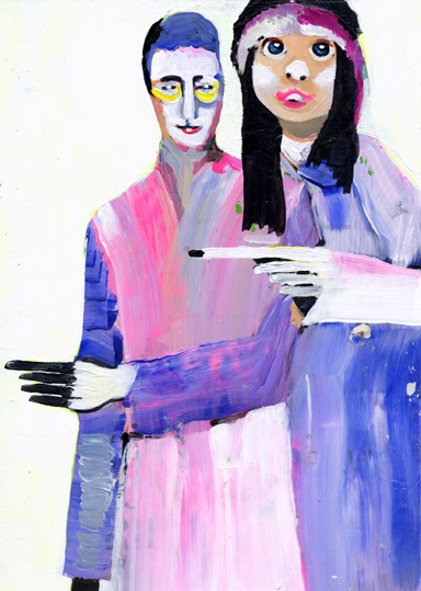 heiko höfer, One way disco, acrylic on paper, 2018