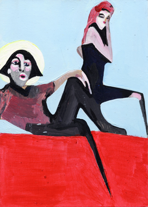 heiko höfer, Golden girls, acrylic on paper, 2018