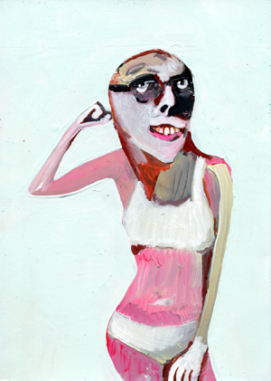 observism, observismus, heiko höfer, Believe in masks, acrylic on paper, 2018