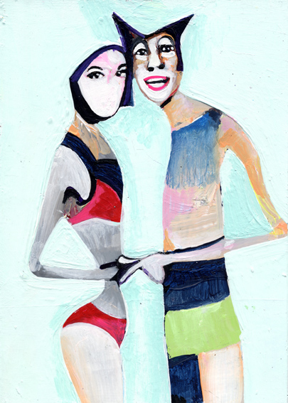 heiko höfer, Male gaze, acrylic on paper, 2018