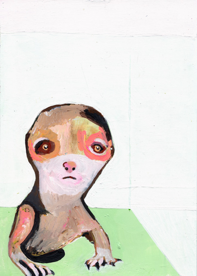 heiko hoefer, Hello world, acrylic on paper, 2019