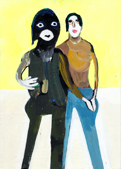 heiko höfer, Hand in hand, acrylic on paper, 2019