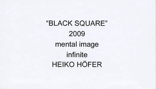 heiko höfer, Black square, mental image, infinite, 2009,  Albertina museum wien