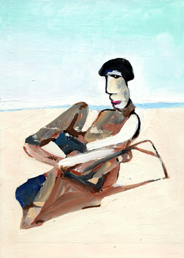 heiko höfer, Little corona beach, acrylic on paper, 2020