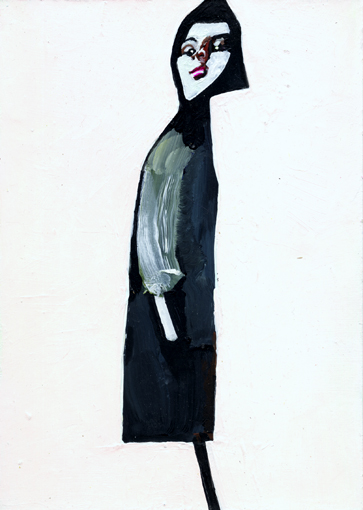 heiko höfer, Sidewalk prophet, acrylic on paper, 2020